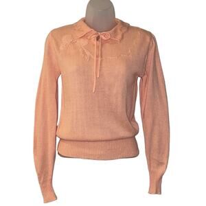 1980’s VINTAGE Dead Stock Changing Scene Embroidered Flower Sweater Size Small